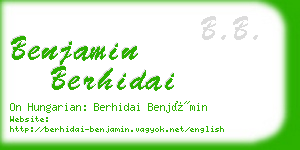 benjamin berhidai business card